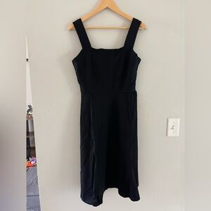 Tahari Black Midi Dress with Square Neckline